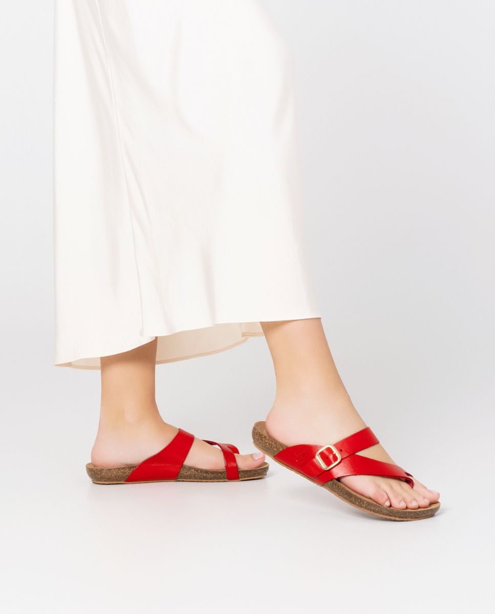 Sandalia plana Ibiza 013 rojo