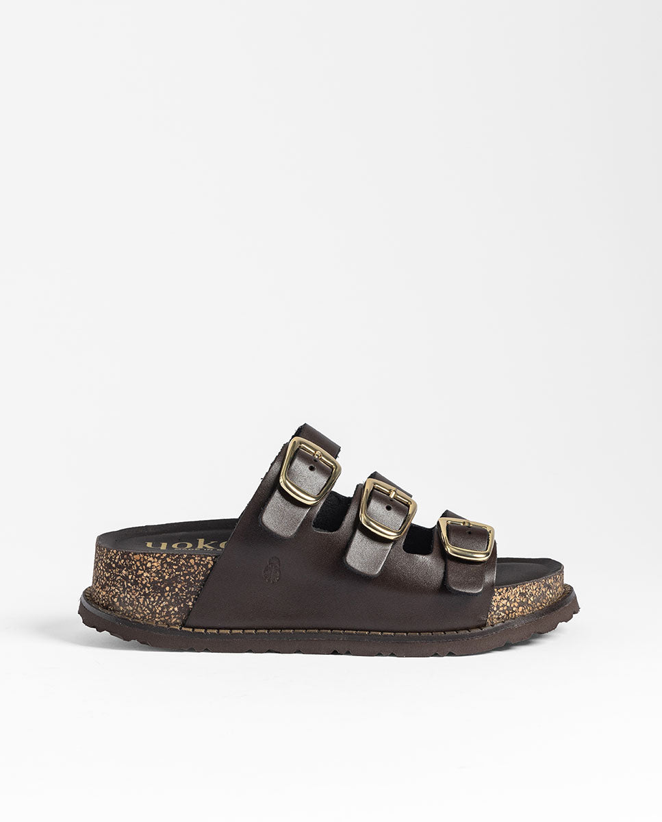 Platform sandal ALI-260 dark brown