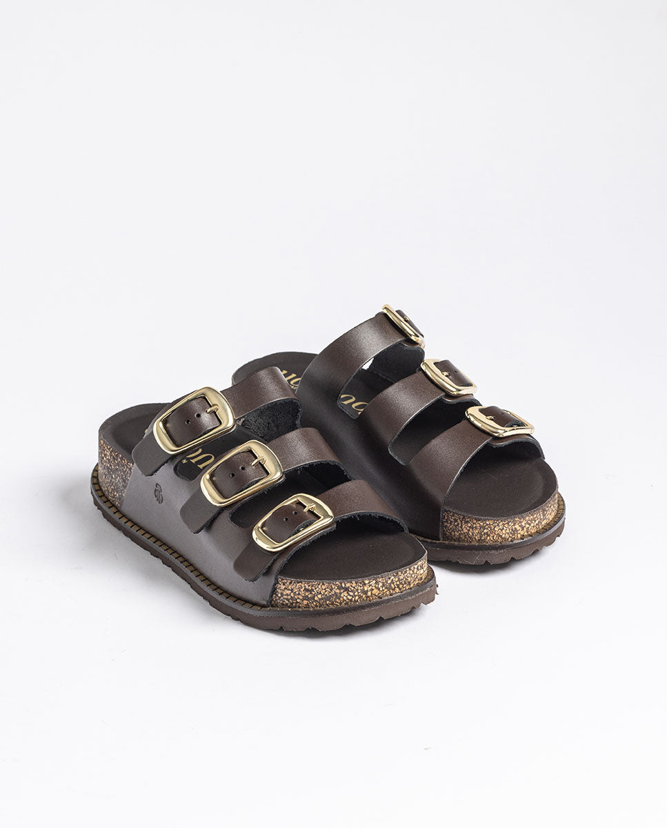 Platform sandal ALI-260 dark brown