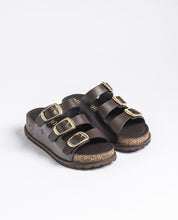 Platform sandal ALI-260 dark brown