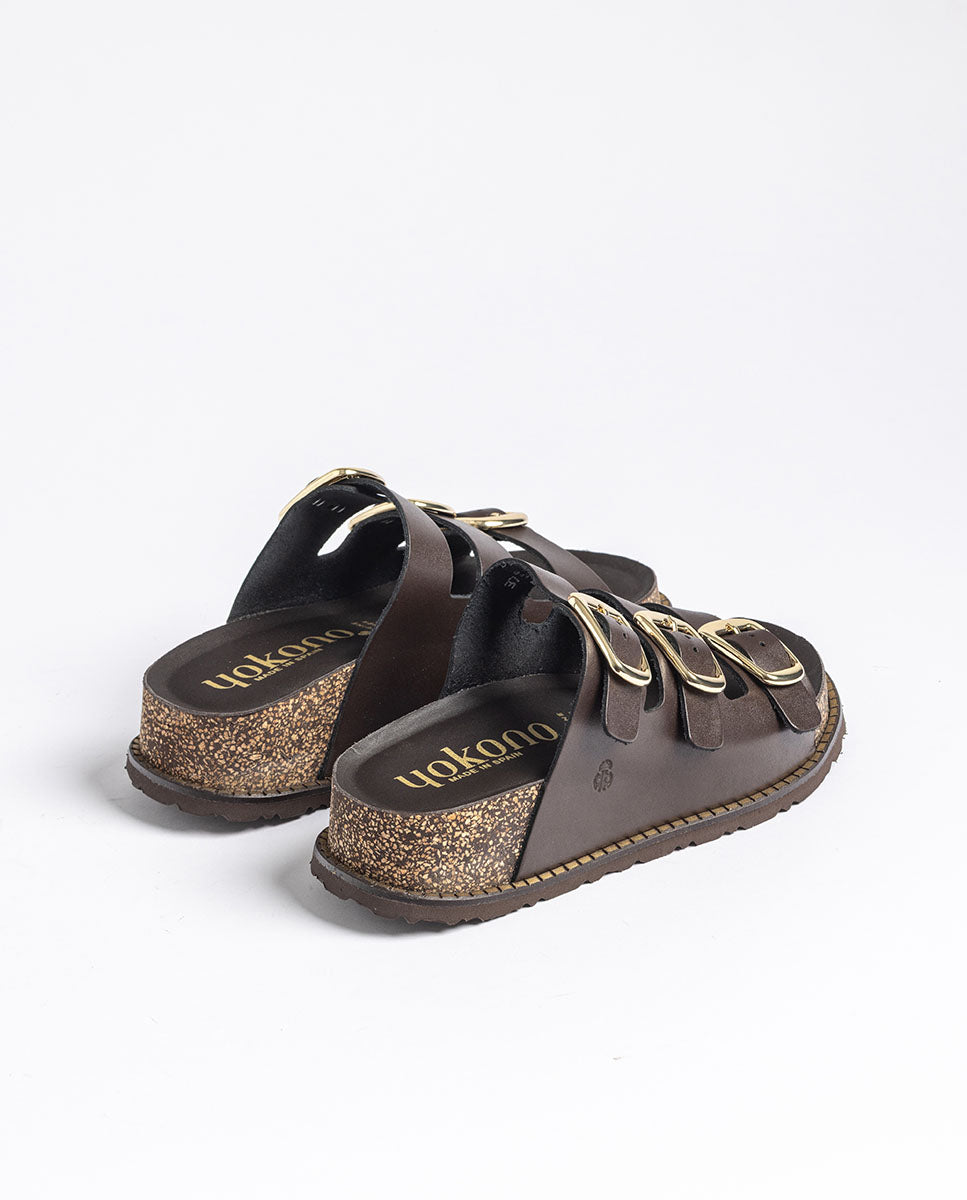 Platform sandal ALI-260 dark brown