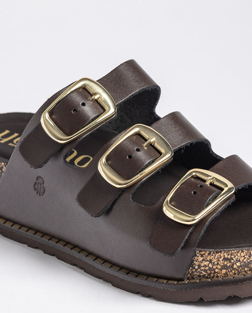 Platform sandal ALI-260 dark brown