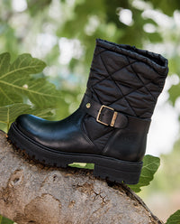 Flache Stiefelette BERNA-003 schwarz