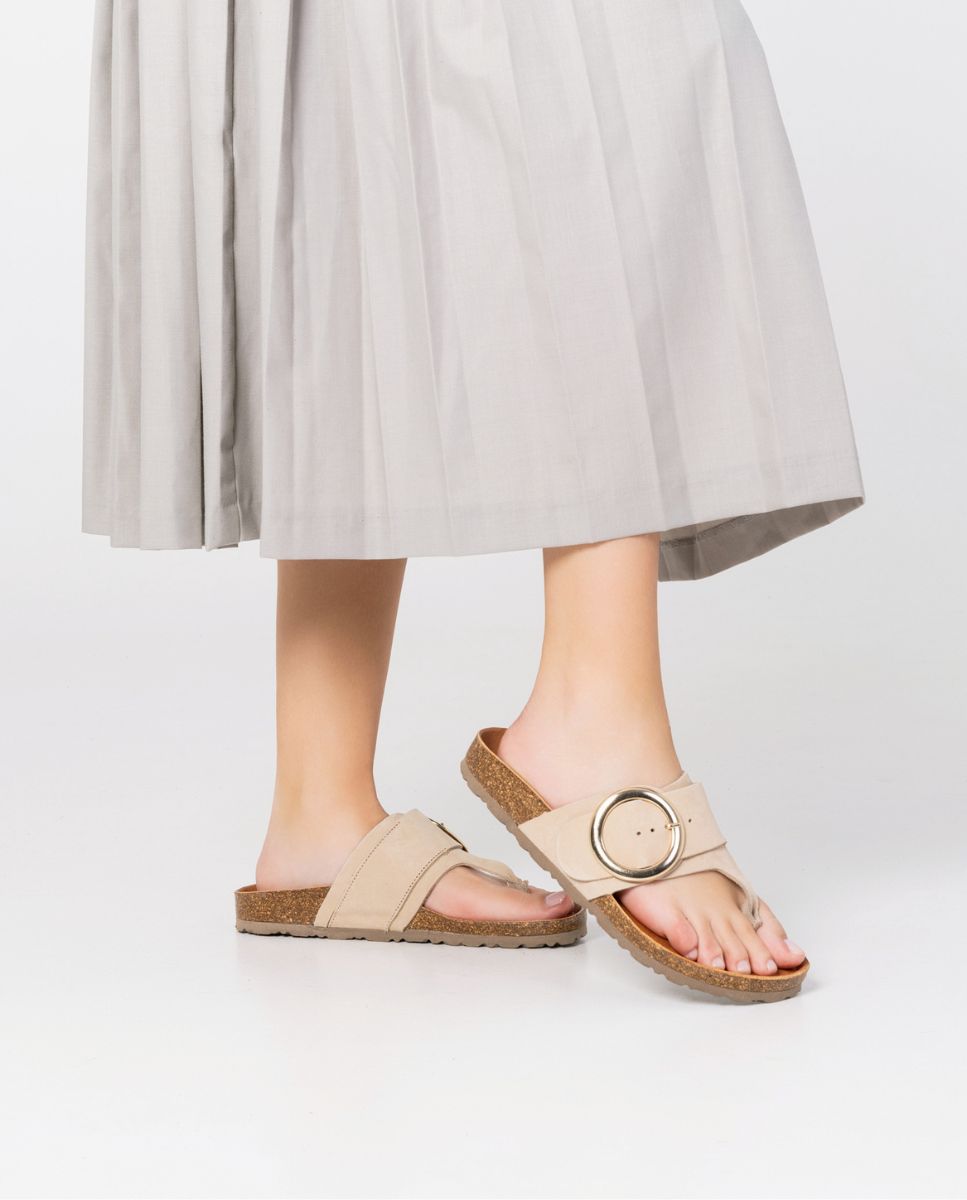 Sandalia plana Granada 704 beige