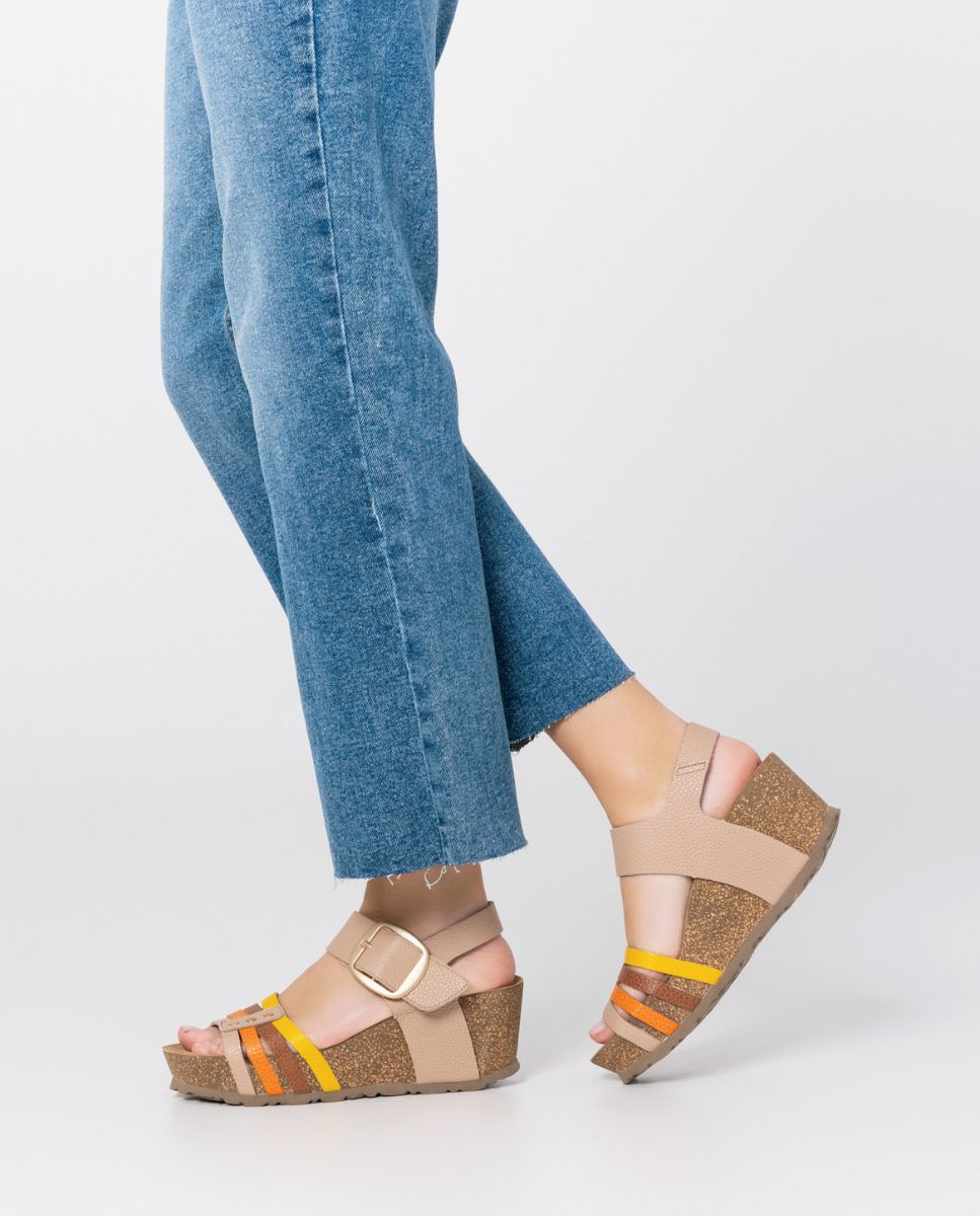Sandale compensée Bari 304 beige