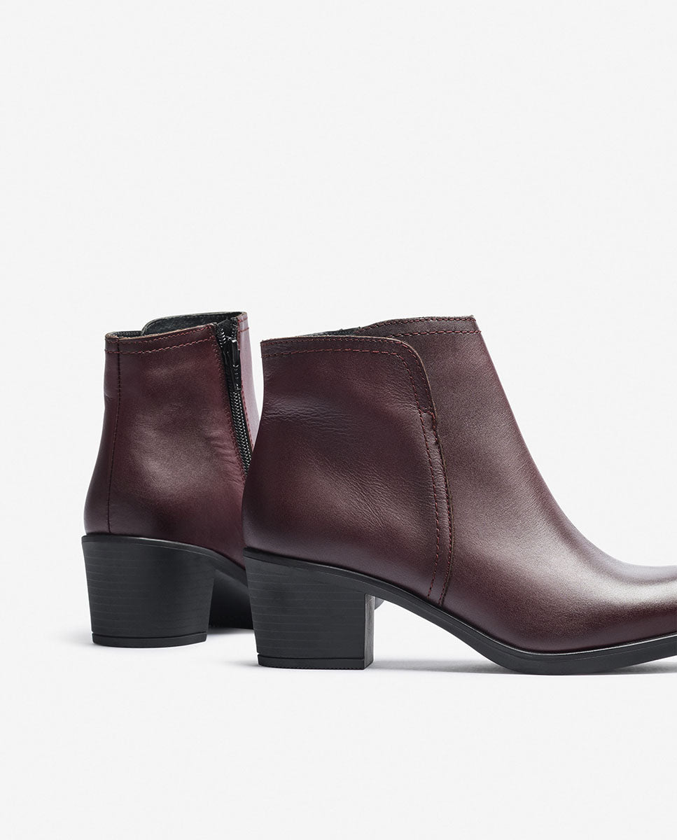 Heeled ankle boot LILLE-016 burgundy