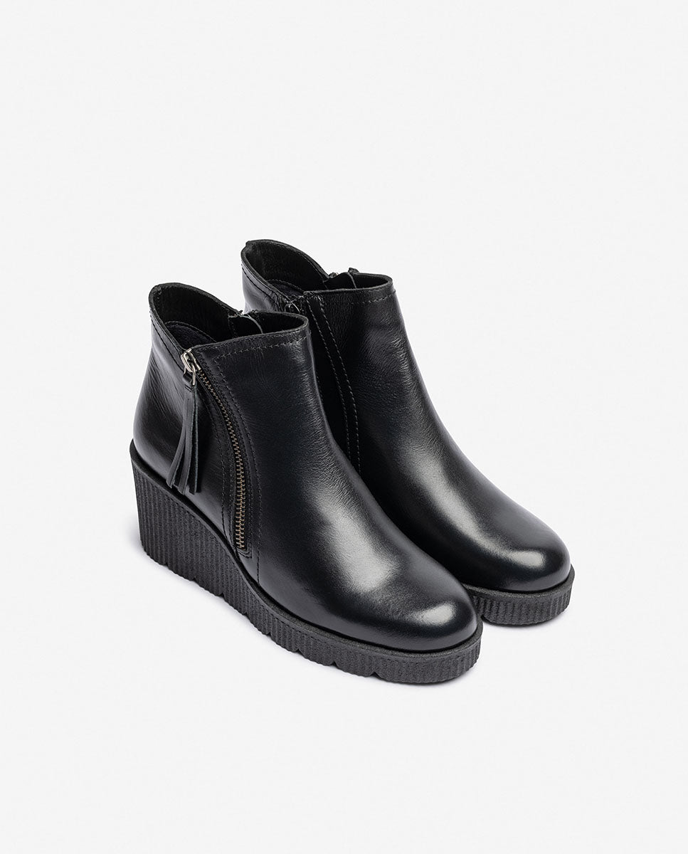 Bottine compensée MADONA-007 noir