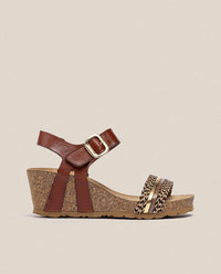 Sandalo con zeppa CADIZ-306 marrone