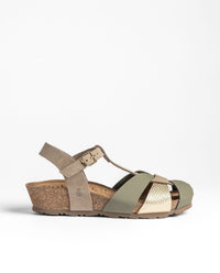 Sandalo con zeppa MONACO-260 verde