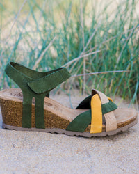 Sandalo con zeppa CADIZ-140 verde