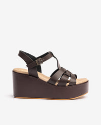 Wedge sandal LANZAROTE-002 brown