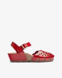 Sandalia de cuña MONACO-247 rojo