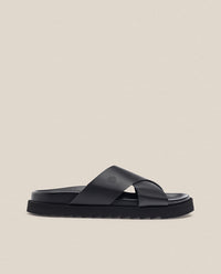 Man 003 black flat sandal