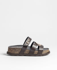 Sandalo con plateau ALI-261 marrone scuro