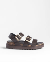 Sandalo con plateau TUNEZ-127 marrone scuro