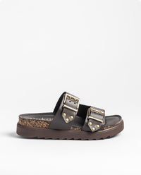 Sandalo con plateau TUNEZ-262 marrone scuro