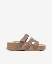 Sandalo con zeppa WIWI-125 marrone