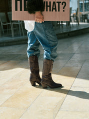 Stivale con tacco DAKOTA-262 marrone scuro